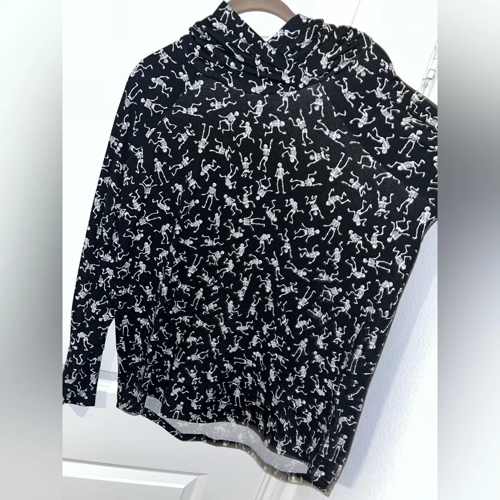 Lularoe Skeletons Amber Lightweight Hoodie Dancing Bones SkullHalloween Sz L NWT - Image 8