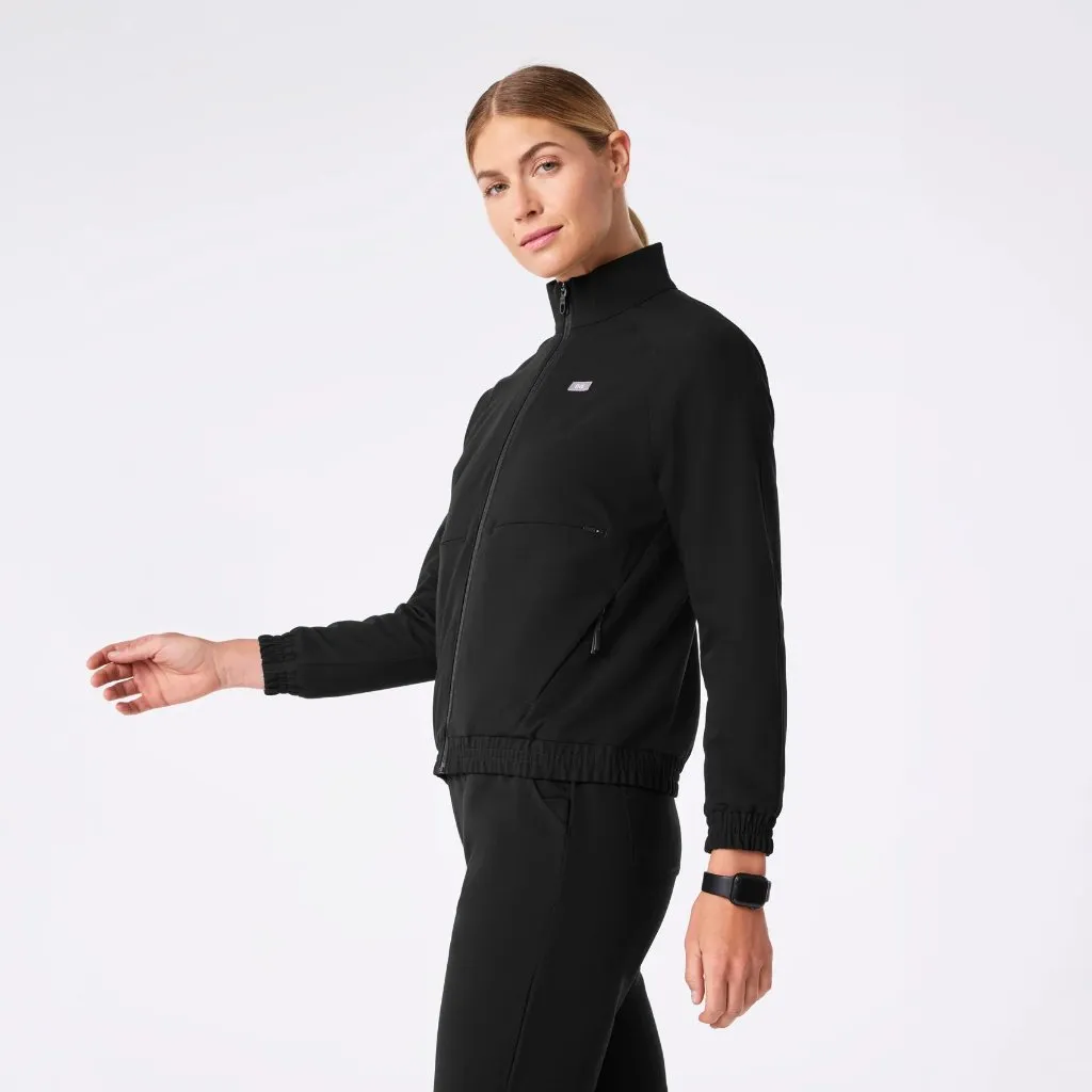 Figs Sydney Scrub Jacket in Black, Size Small - Image 2