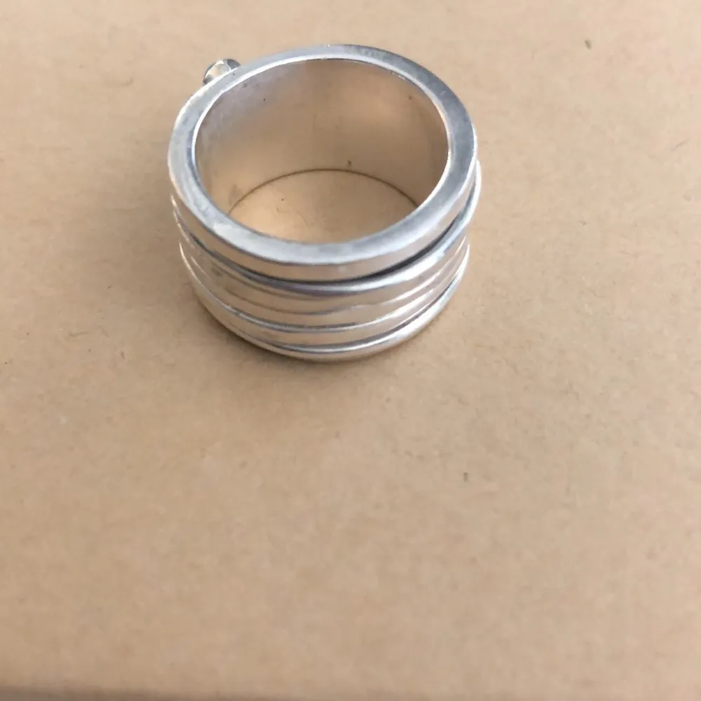 Fidget turquoise antistress mobile ring with 5 mobile twist rings Blue - Image 4