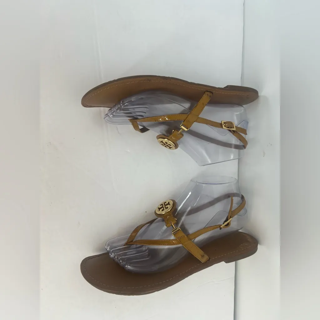RARE Tory Burch Ali Anteka Tan Leather Sandals - Image 5