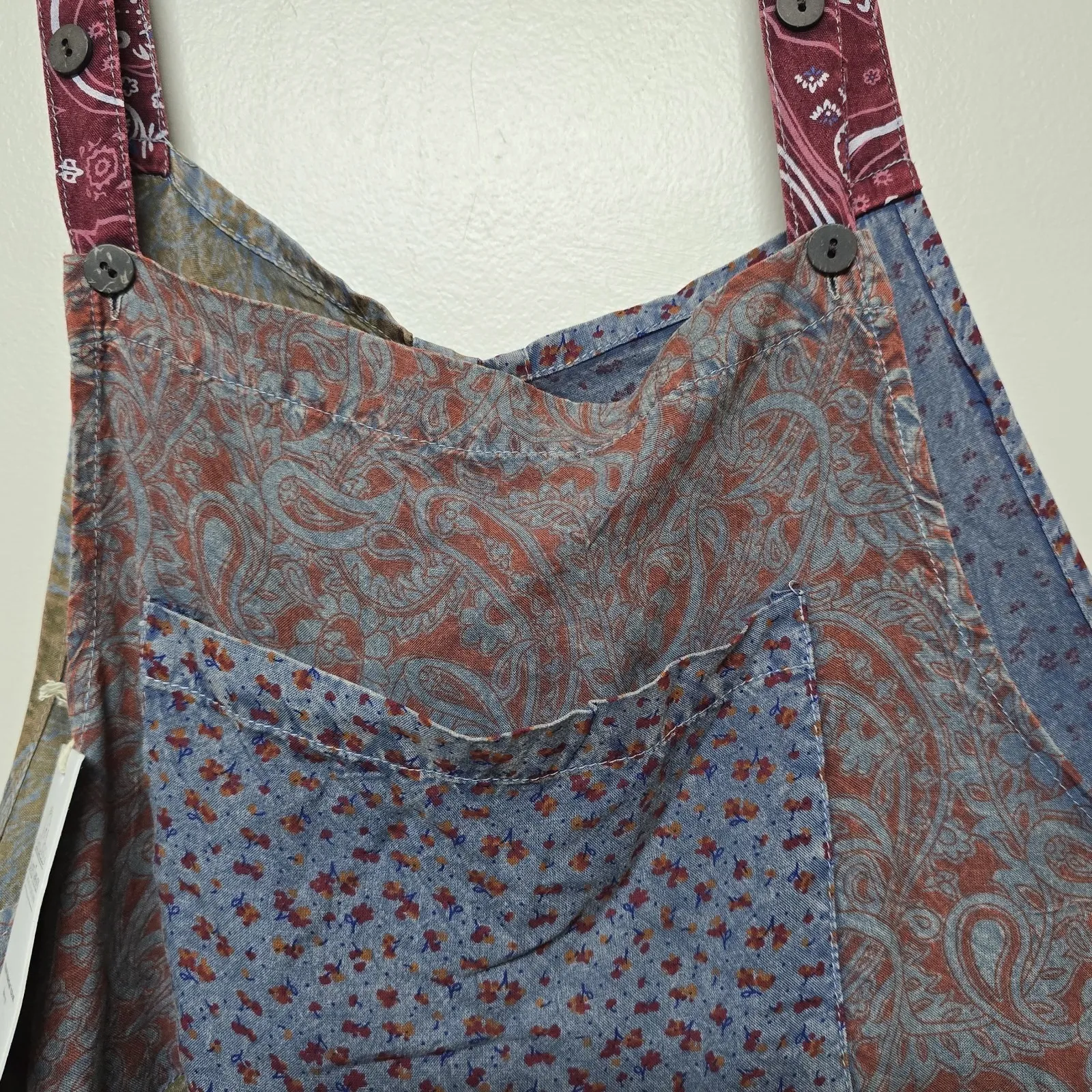 Sacred Threads Multicolor Patchwork Jumpsuit Overalls Sz XXL NEW Boho Festival - Image 3