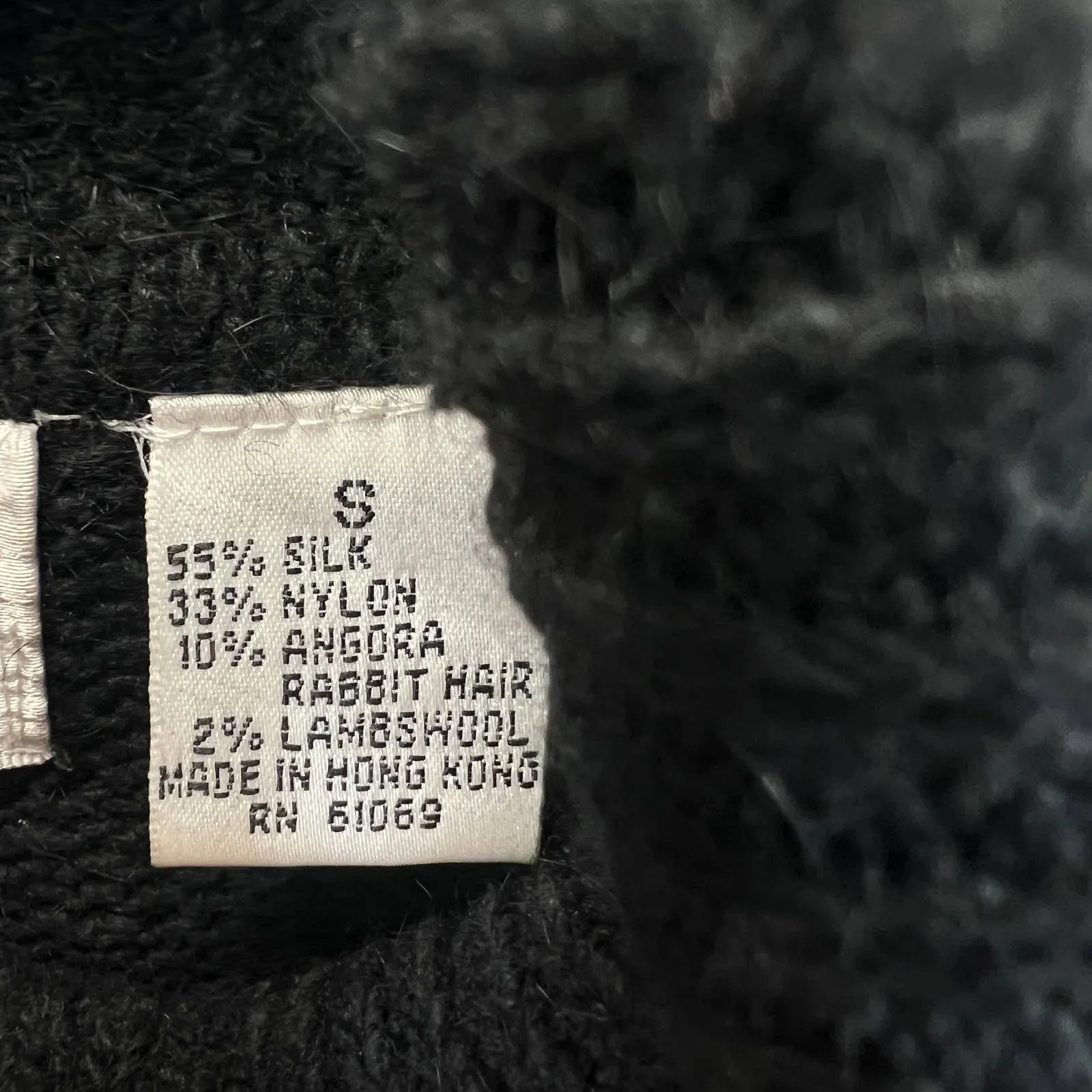 Vintage Nilani Beaded Silk Angora Turtleneck Sweater Dress S Black Embellished - Image 4