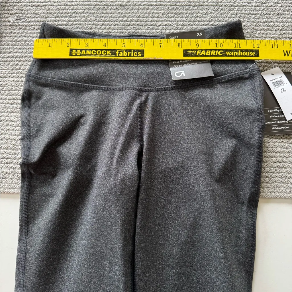 Gap Fit GSpeed Charcoal Gray Mid Rise Slim Straight Yoga Running Pant Legging XS - Image 7