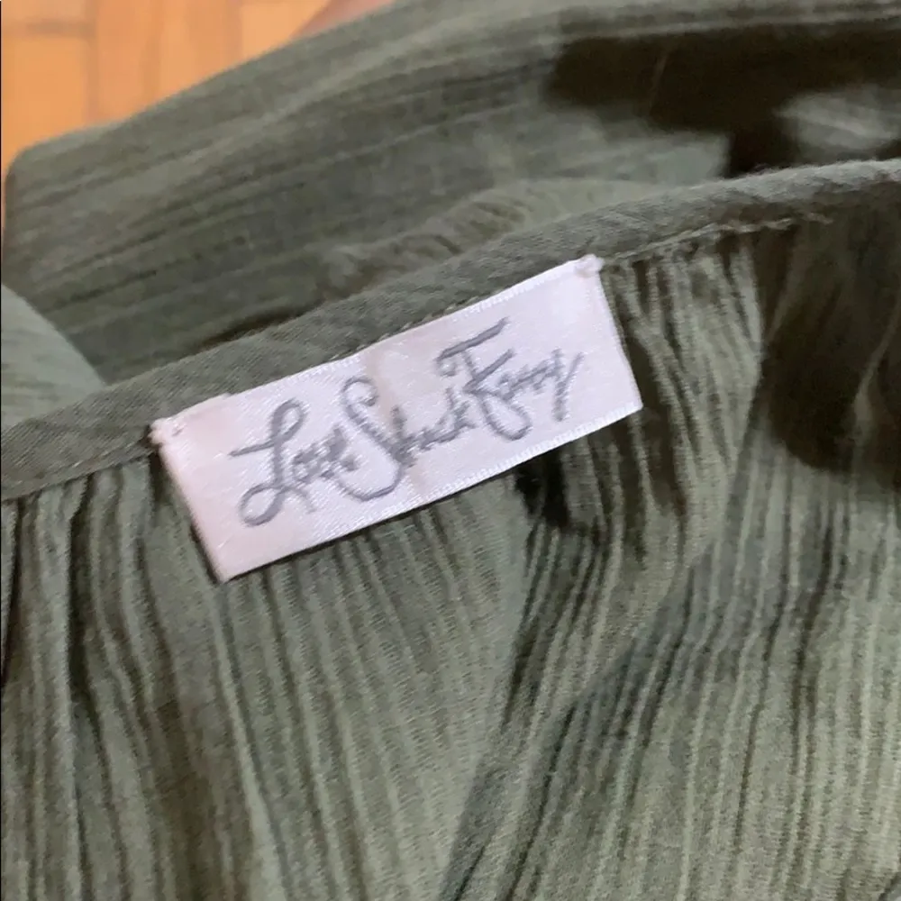 NWOT LoveShackFancy Green Peasant Blouse - Image 3