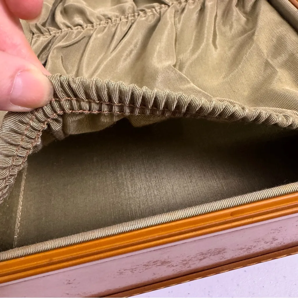 Samsonite Vintage Luggage Train Case 1940s USA Shwayder Bros Leather Look Deco Tan - Image 10