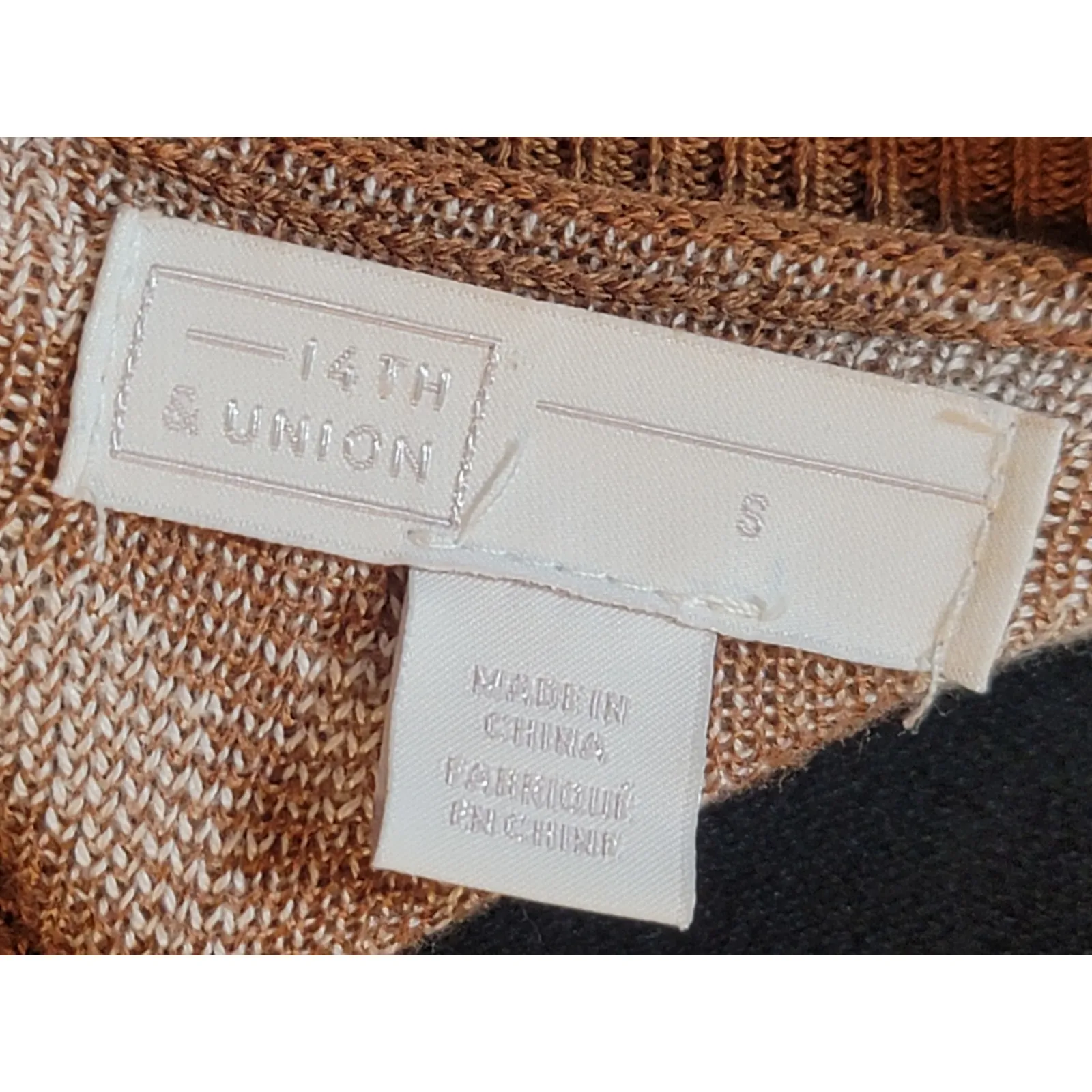 14th and Union Turtleneck Sweater Women S Brown White Leopard Print Long Sleeve - Image 7