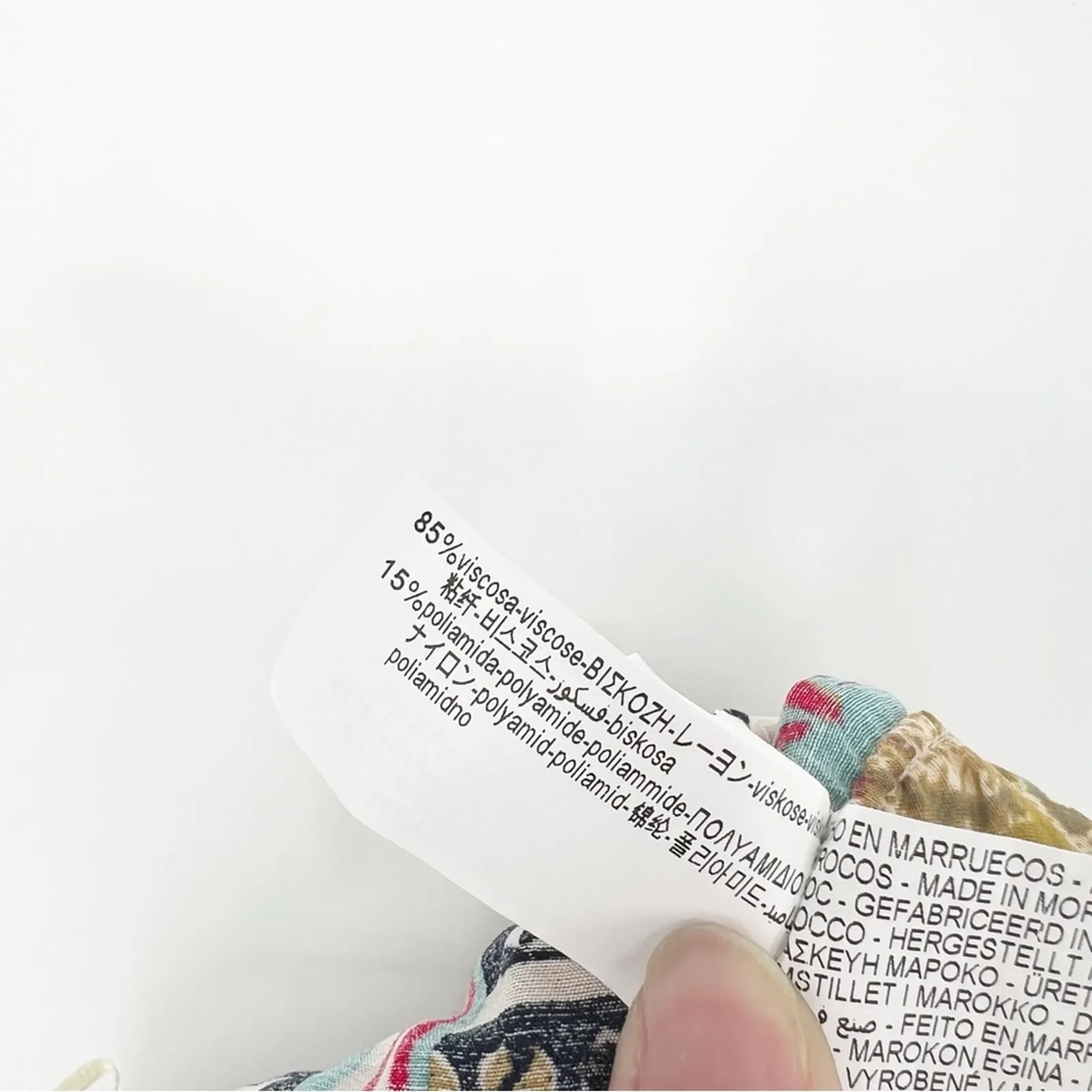 NWT ZARA Patchwork Printed‎ Wide Leg Pants M - Image 6