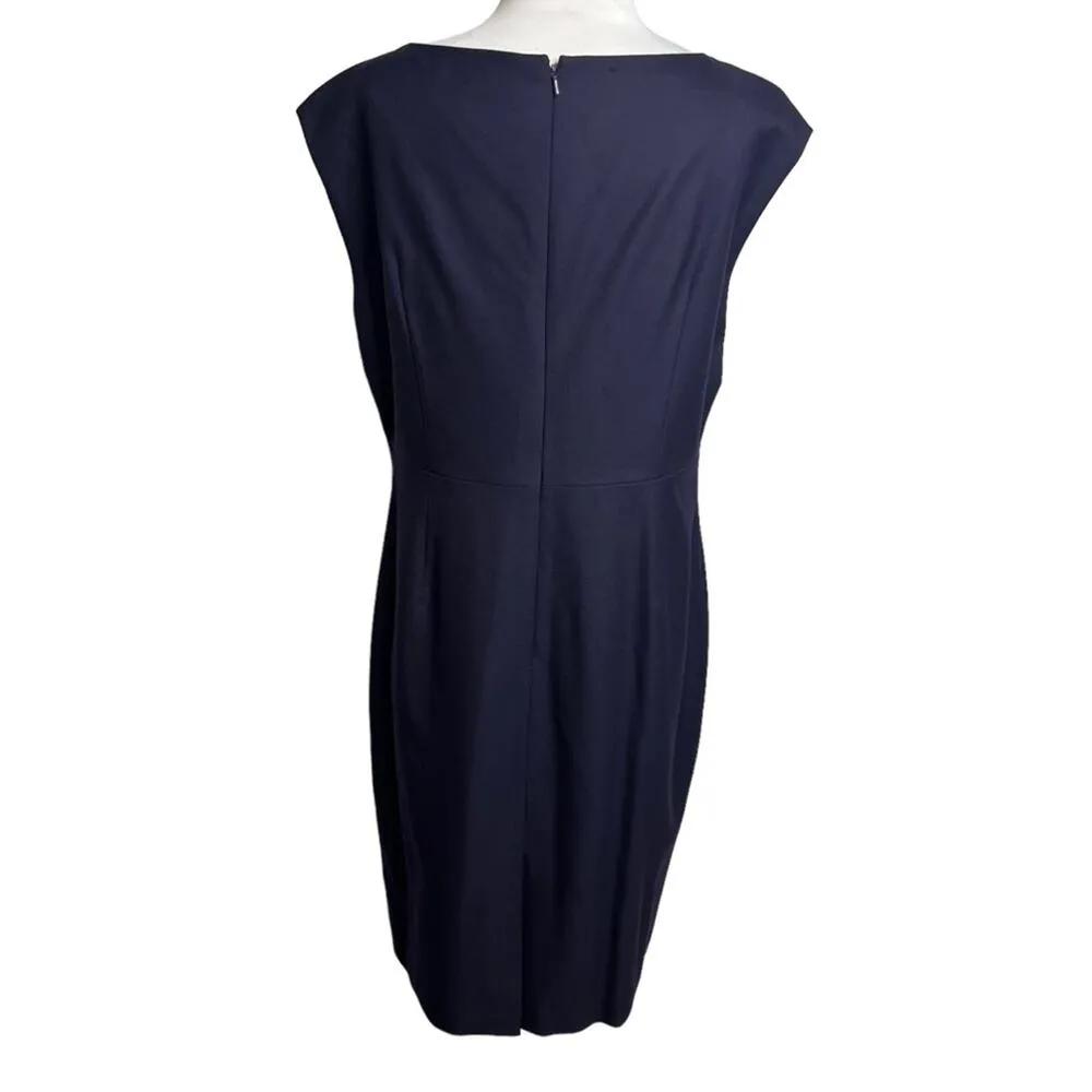 Brooks Brothers Loro Piana wool sheath dress navy Sz 12 - Image 2