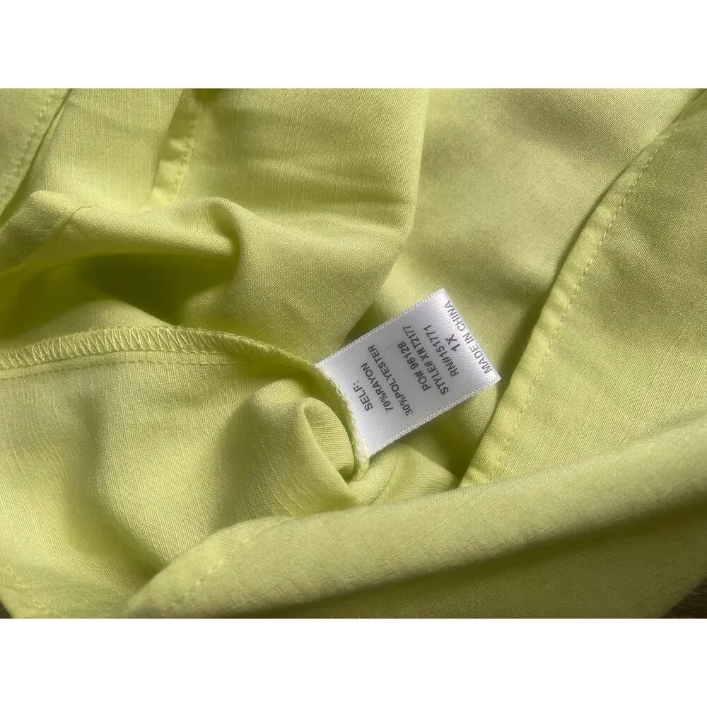 NWT Gilli‎ Squareneck Yellow Green Flowy Tank Size 1X - Image 6