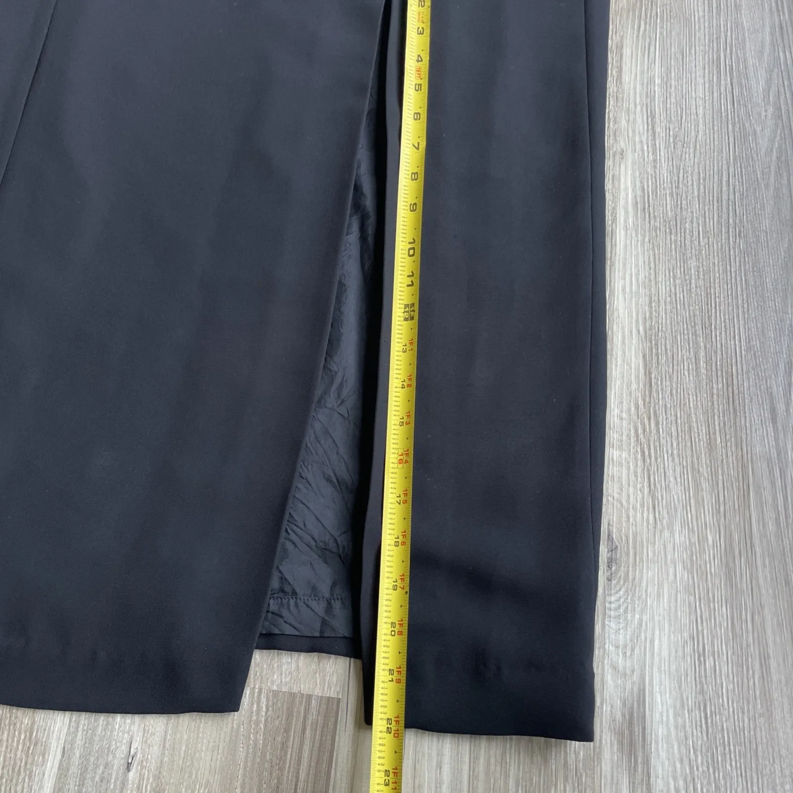 Vintage Black Maxi Dress Womens 14 Satin Ivory Trim Gown Y2K‎ Old Money Luxury - Image 4