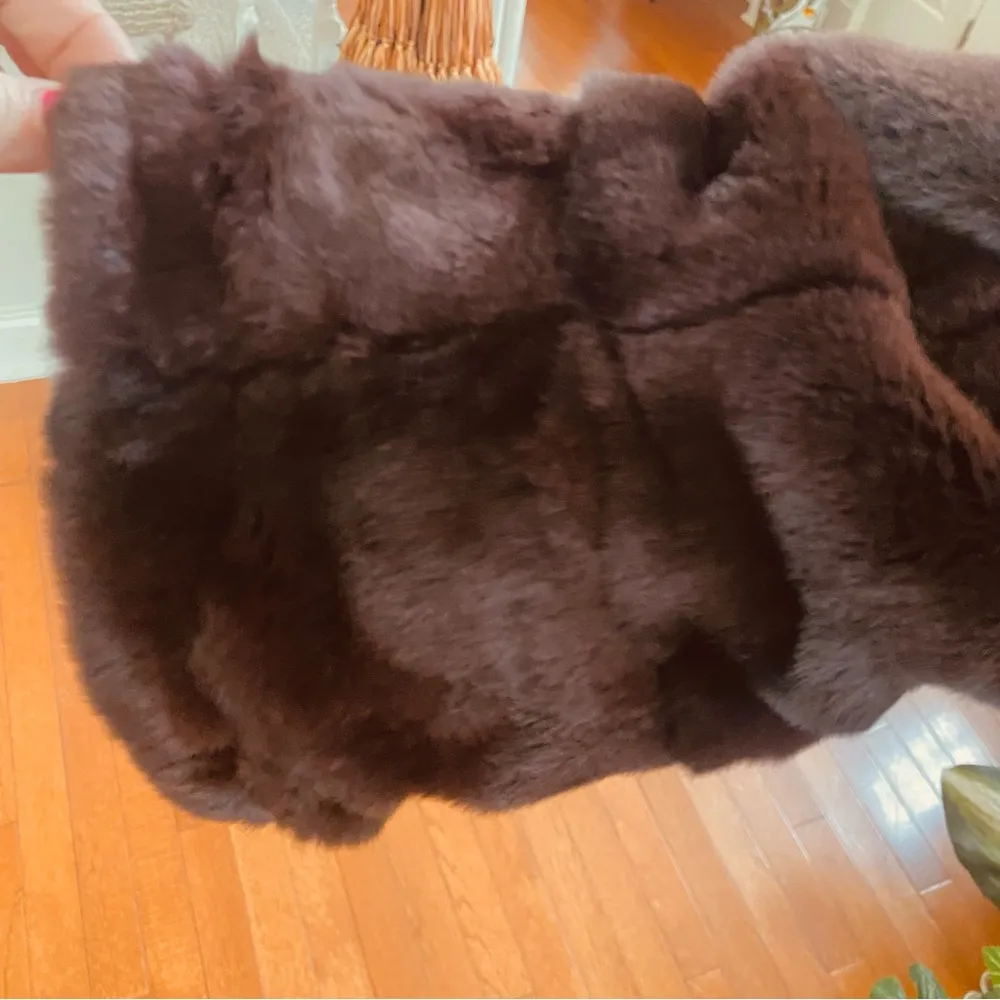 🌹HP🌹VINTAGE LUXURY REVERSIBLE FUR & SUEDE LONG COAT Brown Size L - Image 13