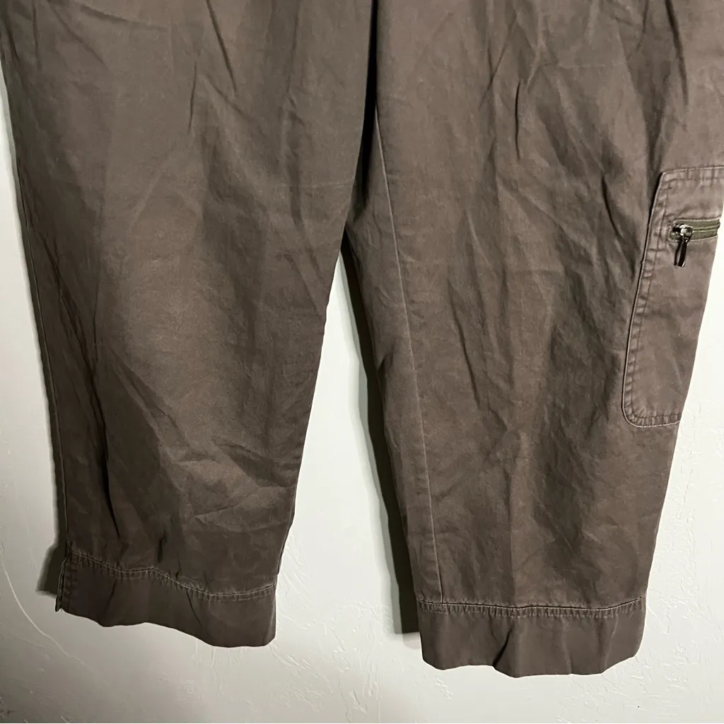 J. Jill Chocolate Brown Chino Crop Utility Cargo Pants Size 10 - Image 4
