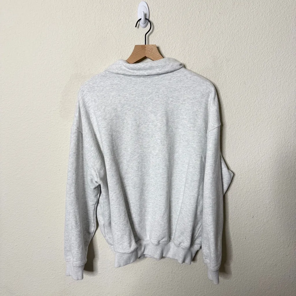 Adanola "A" Oversized Funnel Neck Zip Sweatshirt Light Grey Womens Size S - Image 6