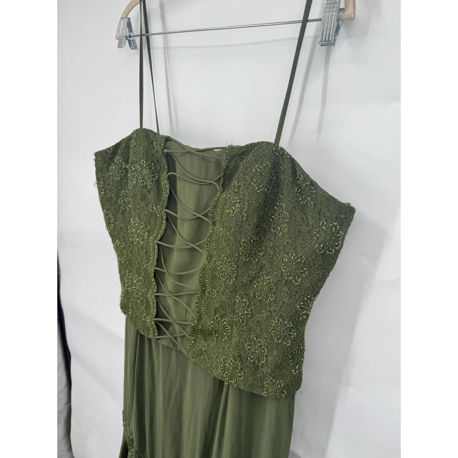 VTG Masoni Fairy Renaissance Whimsical Midi Dress Women 20 Green Goblin Gremlin Size undefined - Image 9
