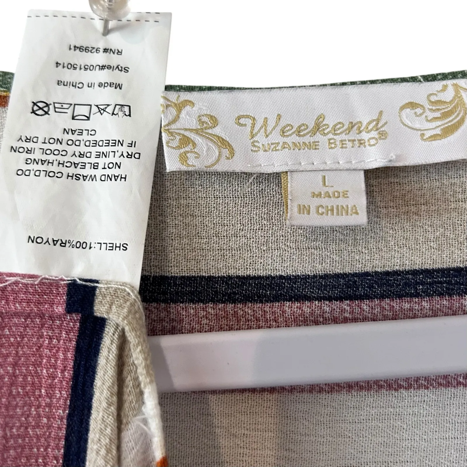 Weekend Suzanne Betro Open Kimono Cape Poncho SZ LG Striped Tie Side Fringe Hem - Image 8