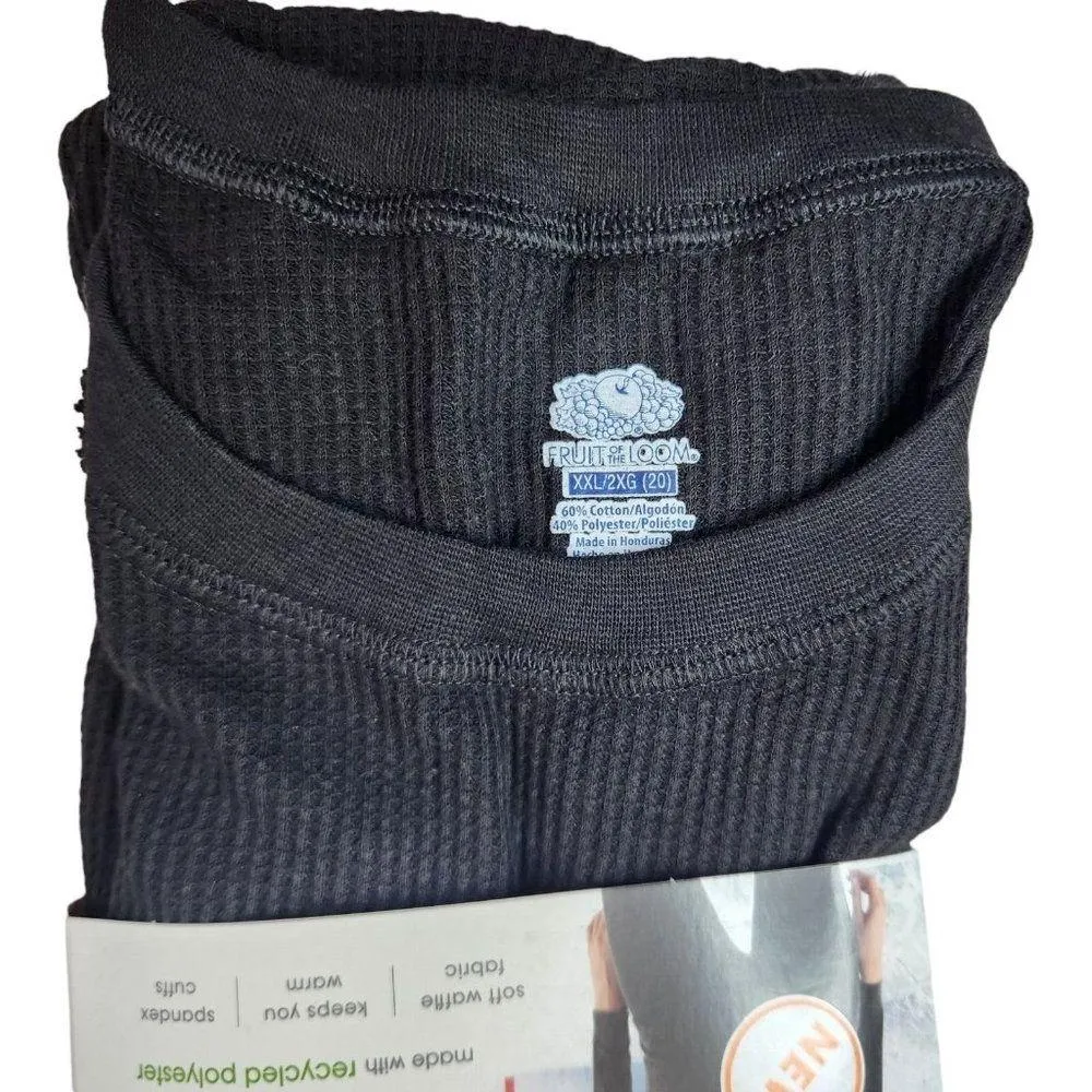 Fruit of the Loom EverSoft Women's Waffle Crew Shirt Size XXL (20) Black NWT - Image 10