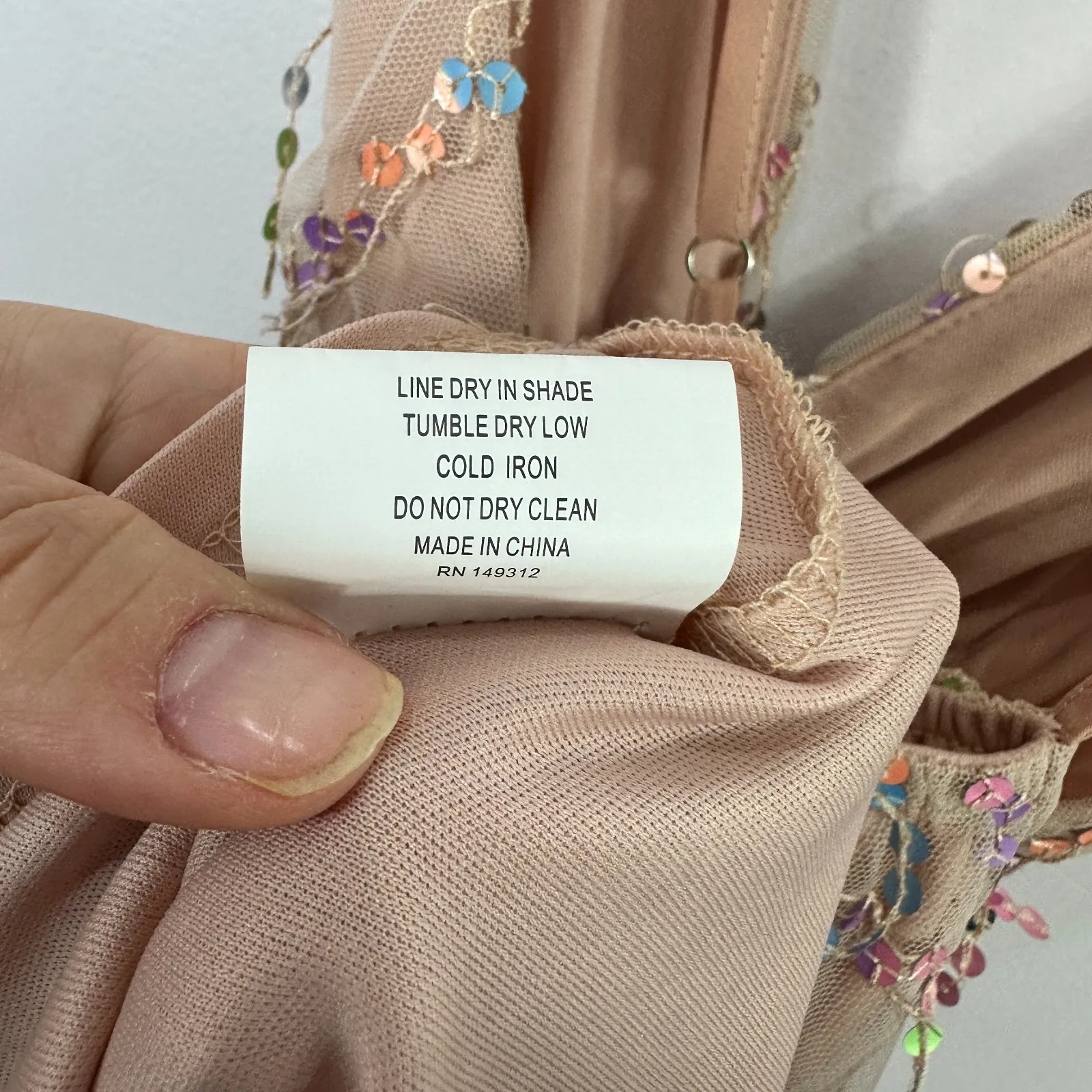 Selfie Leslie Sequin Mini Dress Women XS Nude Mesh Fairy Showgirl Glam Whimsical - Image 6