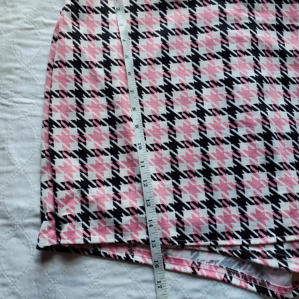 Jolie & Joy size 2x pink black plaid Houndstooth Mini Skort White - Image 10