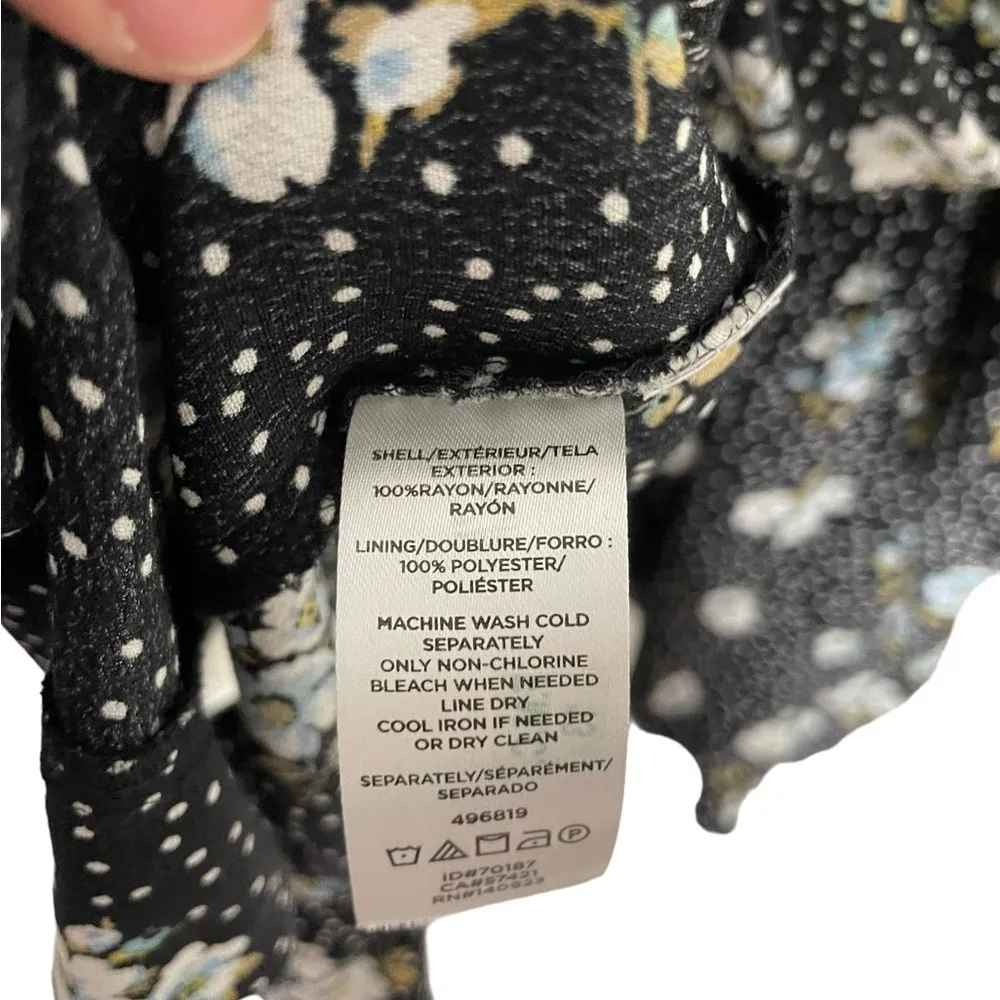 Loft  Black Floral Polka Dot Romper 6 - Image 6