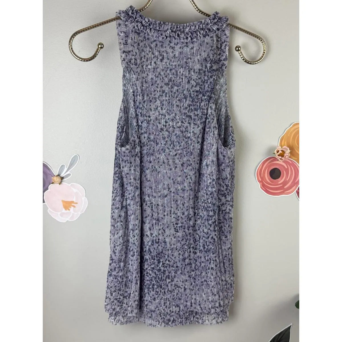by Anthropologie Purple Shimmer Metallic Tank Top - Size - Small - Image 2
