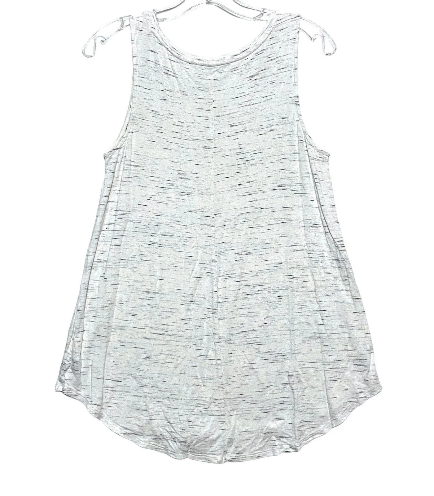 Old Navy Luxe Womens Small Tall Cream Gray Heathered Tank Top Summer Beach Flowy - Image 2