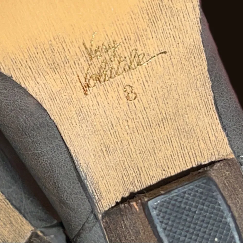 Very Volitile gray faux cowgirl boots! Stitched shaft & decorative studs! - Image 10