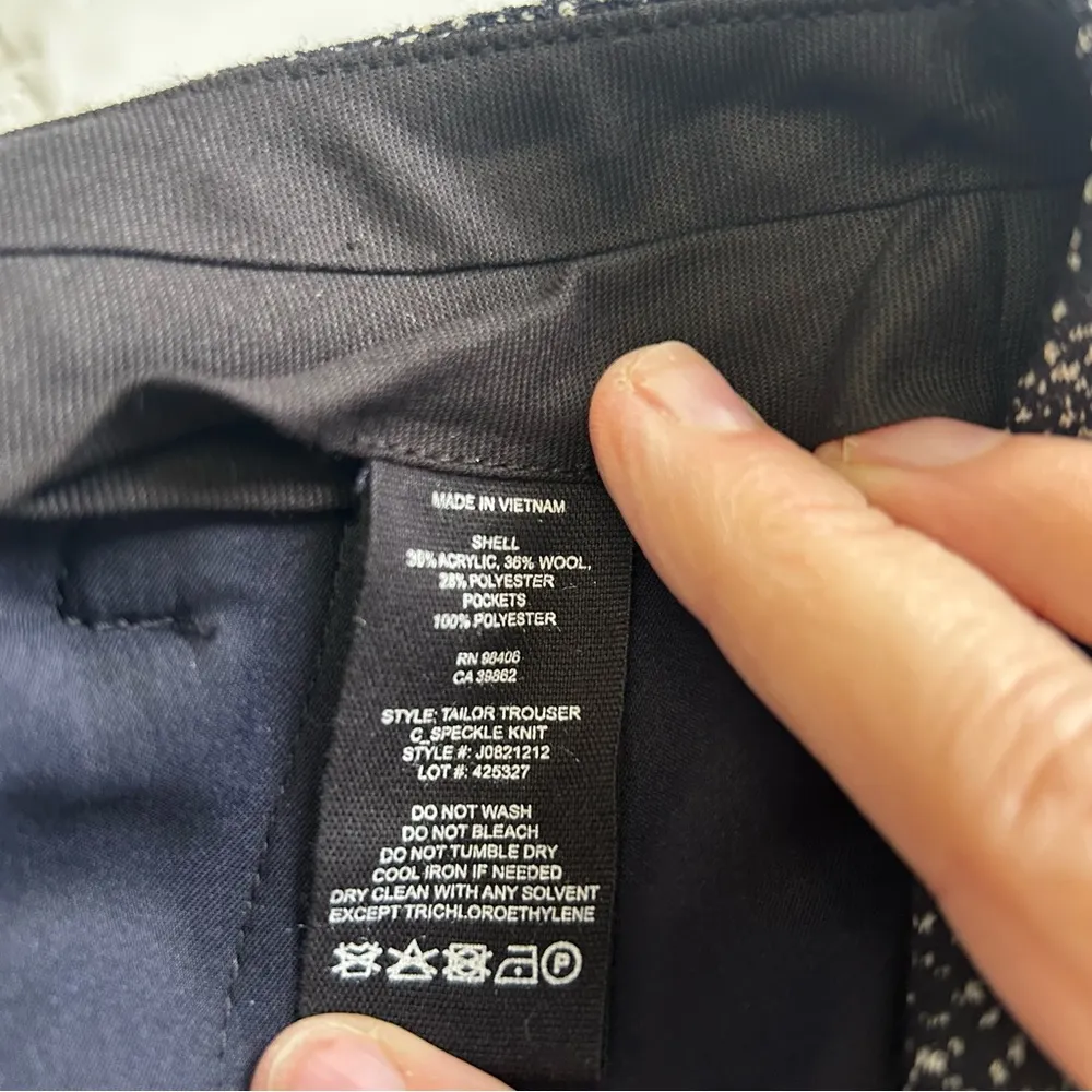 Theory Wool Blend Black Tweed Cropped/Ankle Dress Work Pants Size 0 EUC - Image 5