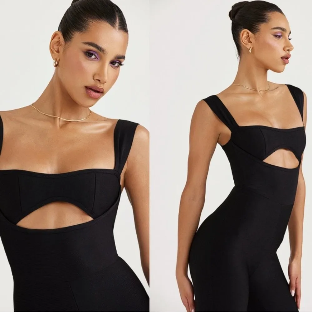 NWOT House of CB Yasmeen Black Bandage Cutout Jumpsuit sz XS - Image 4