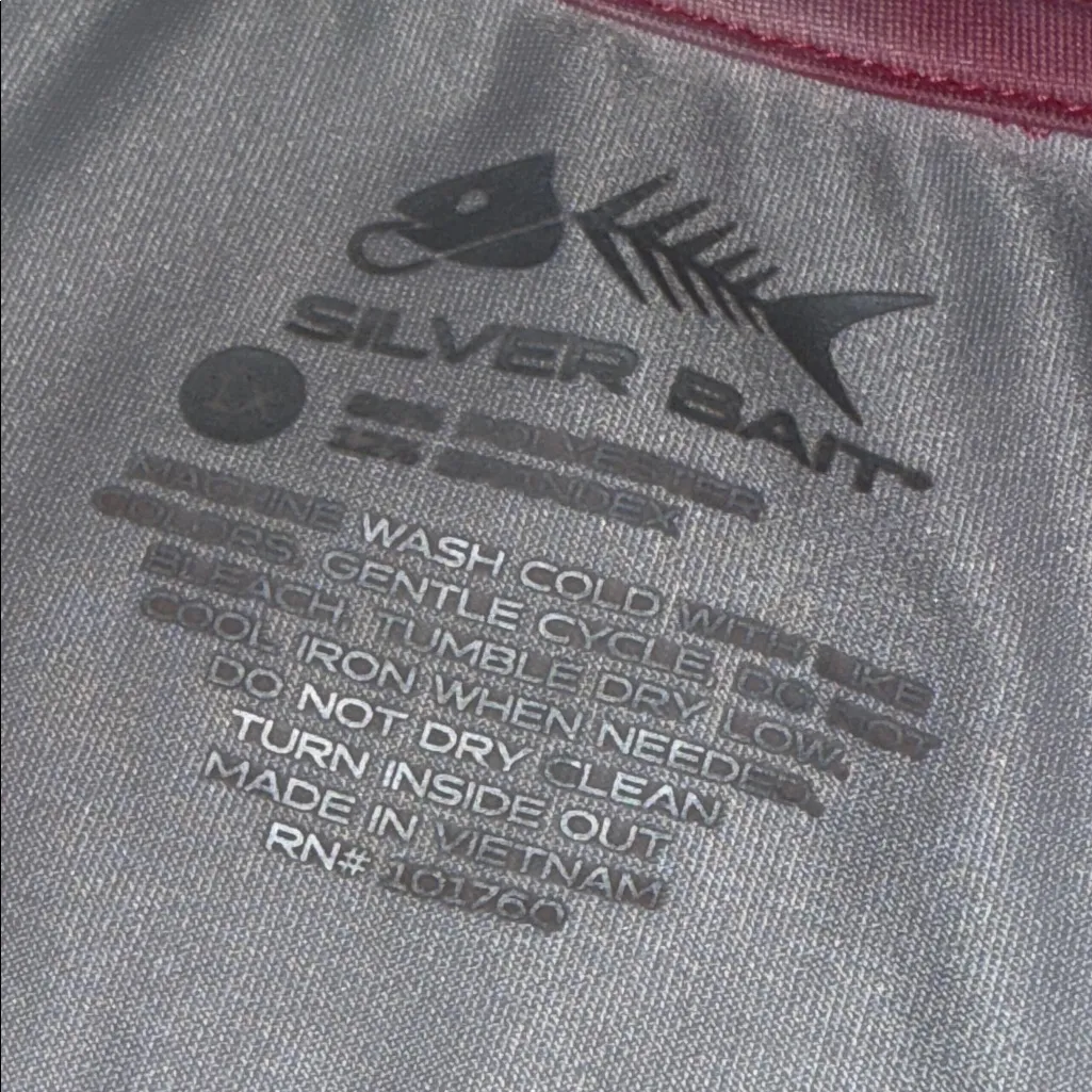 SILVER BAIT women’s size 1X long sleeve pink and white tropical fishing shirt - Image 6