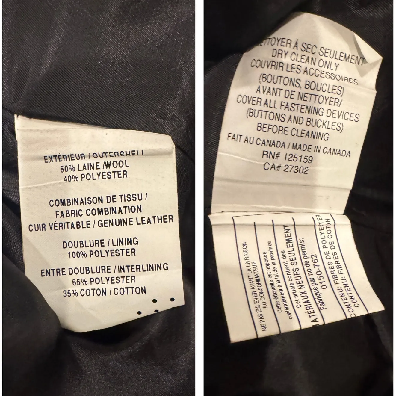 Soia & Kyo Wool Leather Trim Moto Coat Size Large - Image 8