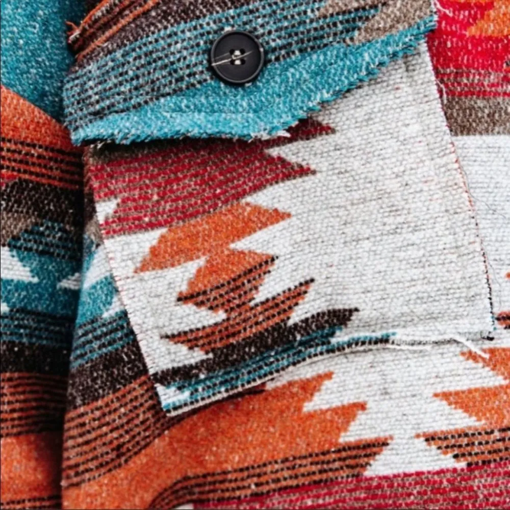 New ! Aztec Yellowstone Distressed Flannel Red Size L - Image 5