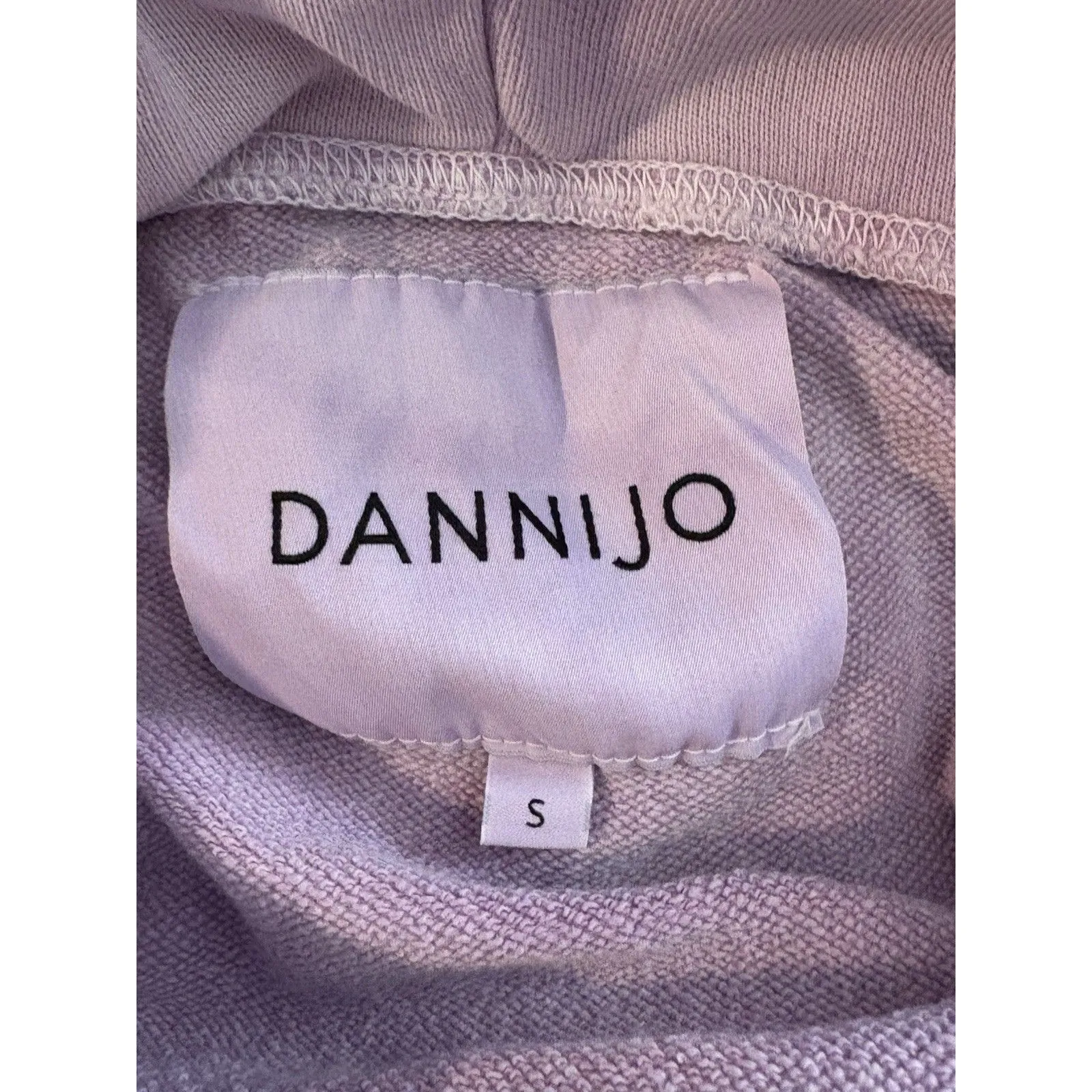 DANNIJO Lavender Tie Dye Crop Hoodie Size Small Soft Cotton Purple - Image 6