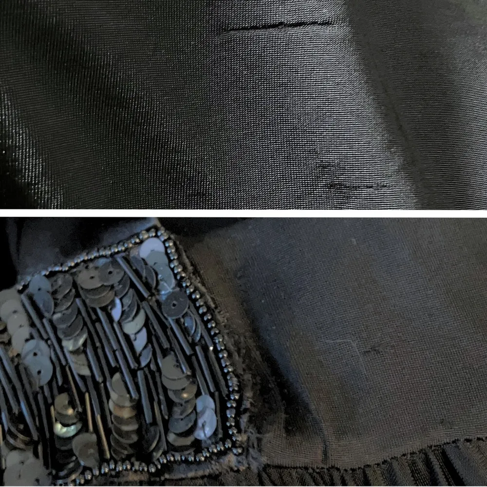 90s Y2K Vintage Bebe Backless Black Midi Dress. Sz S. Cocktail Party Beaded Prom - Image 11