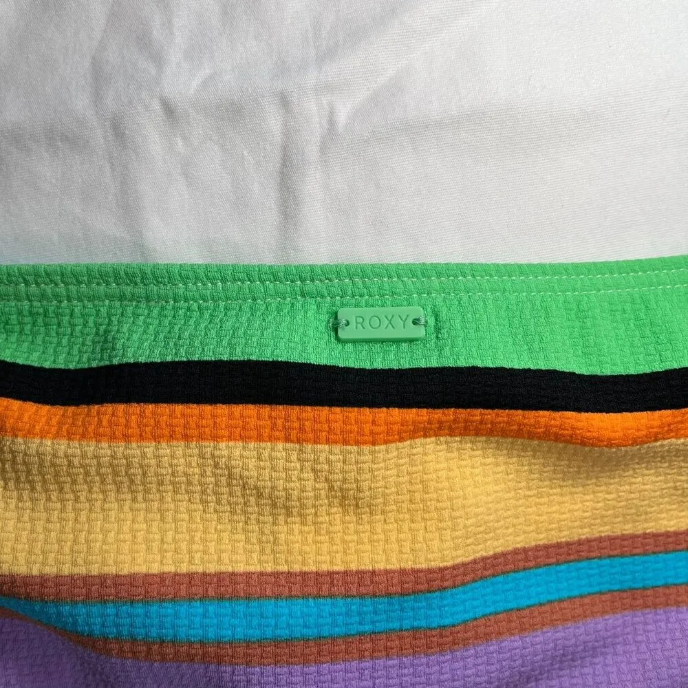Roxy Womens Color Jam Striped Tank Top & Hipster Bikini Beach Swim Set XL - Image 8