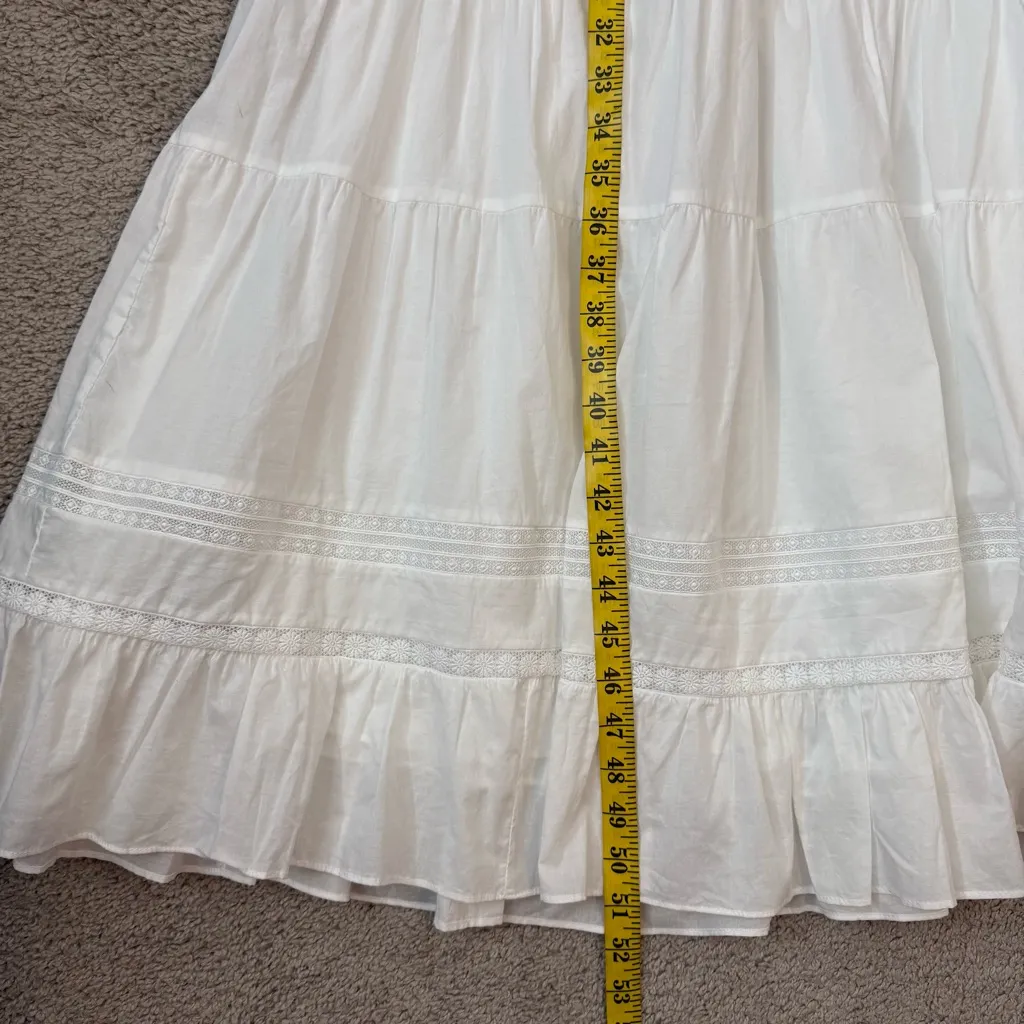 Ever New Brianna Lace Trim Tiered Sundress White Ivory 4 Cottagecore - Image 8