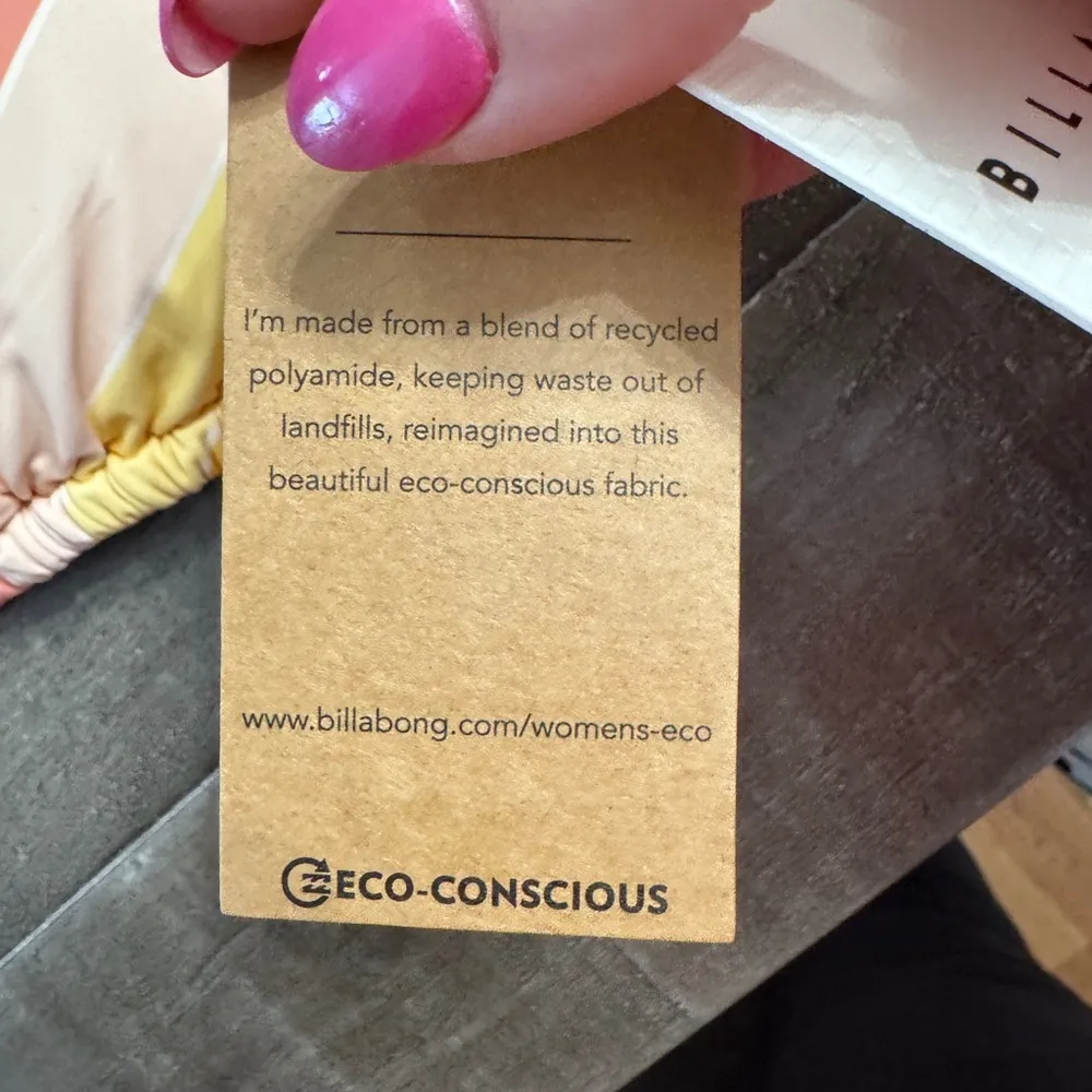 BILLABONG NWT Striped Triangle Wrap Bikini Top Size Medium Swim Summer Beach - Image 9