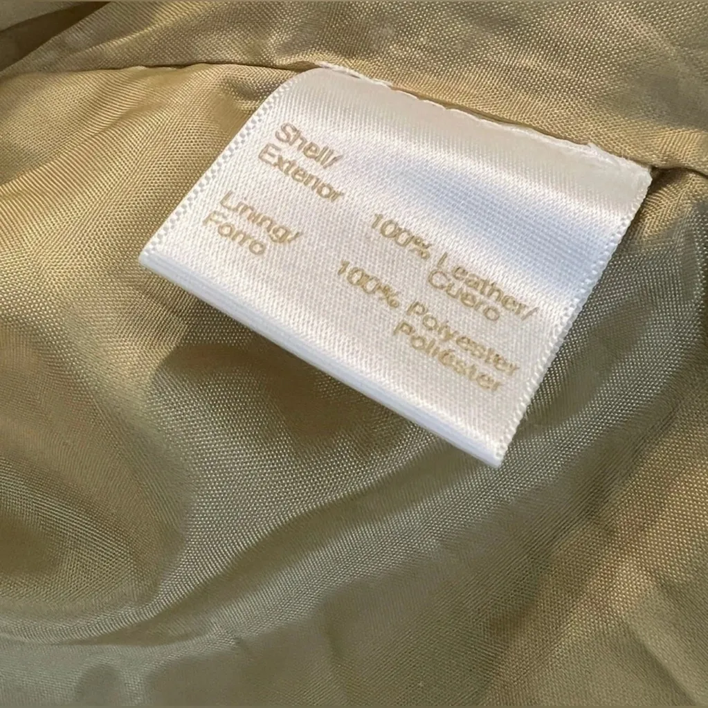 NEW Margaret Godfrey Tan Open Front Belted Suede Beige Jacket Lined Sz Large - Image 4