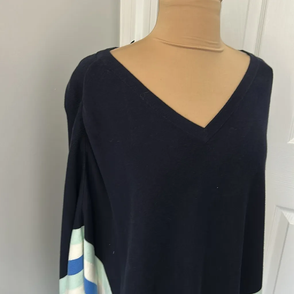 Talbots Striped Colorblock Sweater Poncho - Image 5