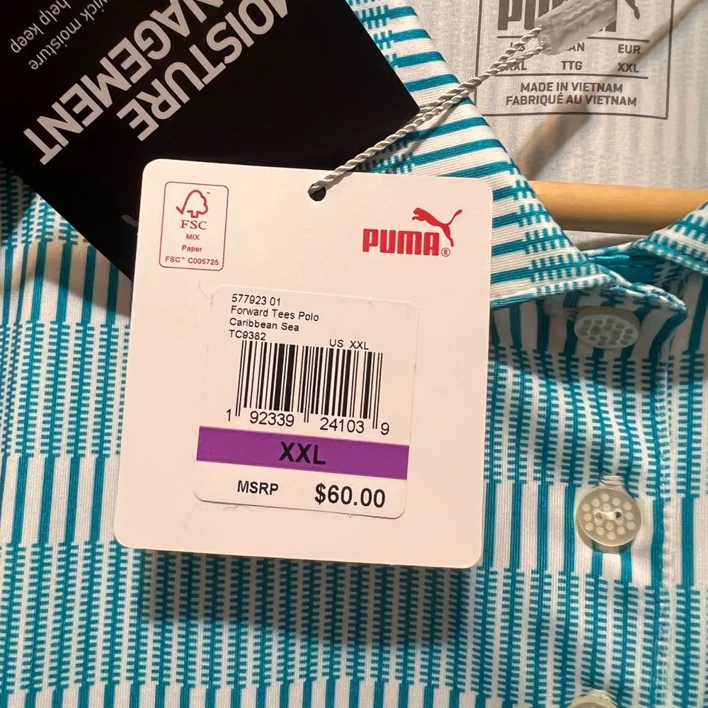 Puma NWT Forward Tees Golf Polo Caribbean Sea Size XXL - Image 14