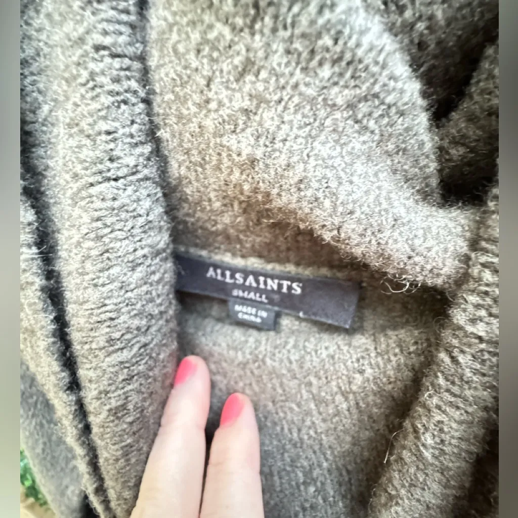 Allsaints Tierny roll neck turtleneck pullover sweater top wool yak size small - Image 3