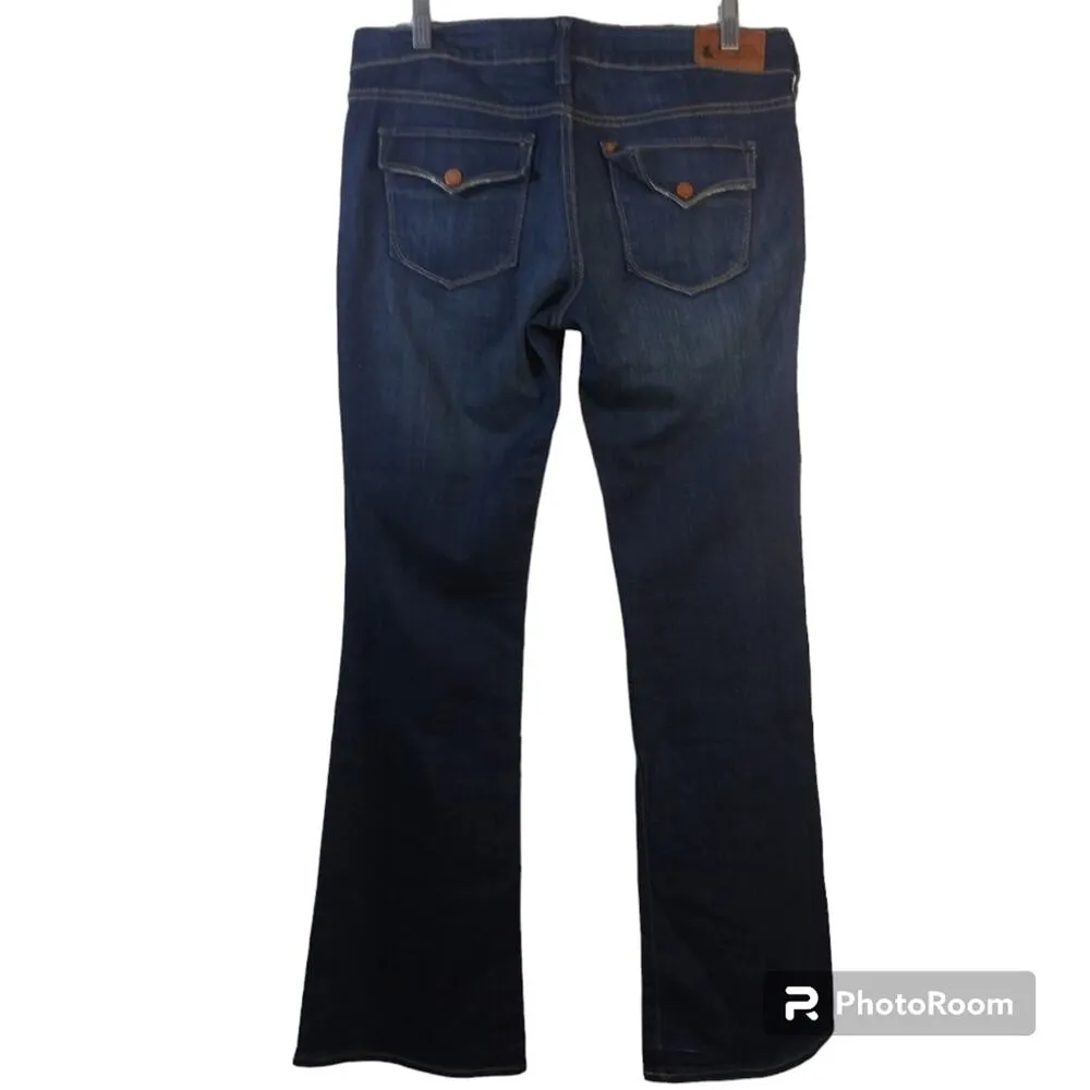 H&M Fit Star Flare Leg Jeans Western Cowgirl Dark Wash Size 30x32 - Image 2