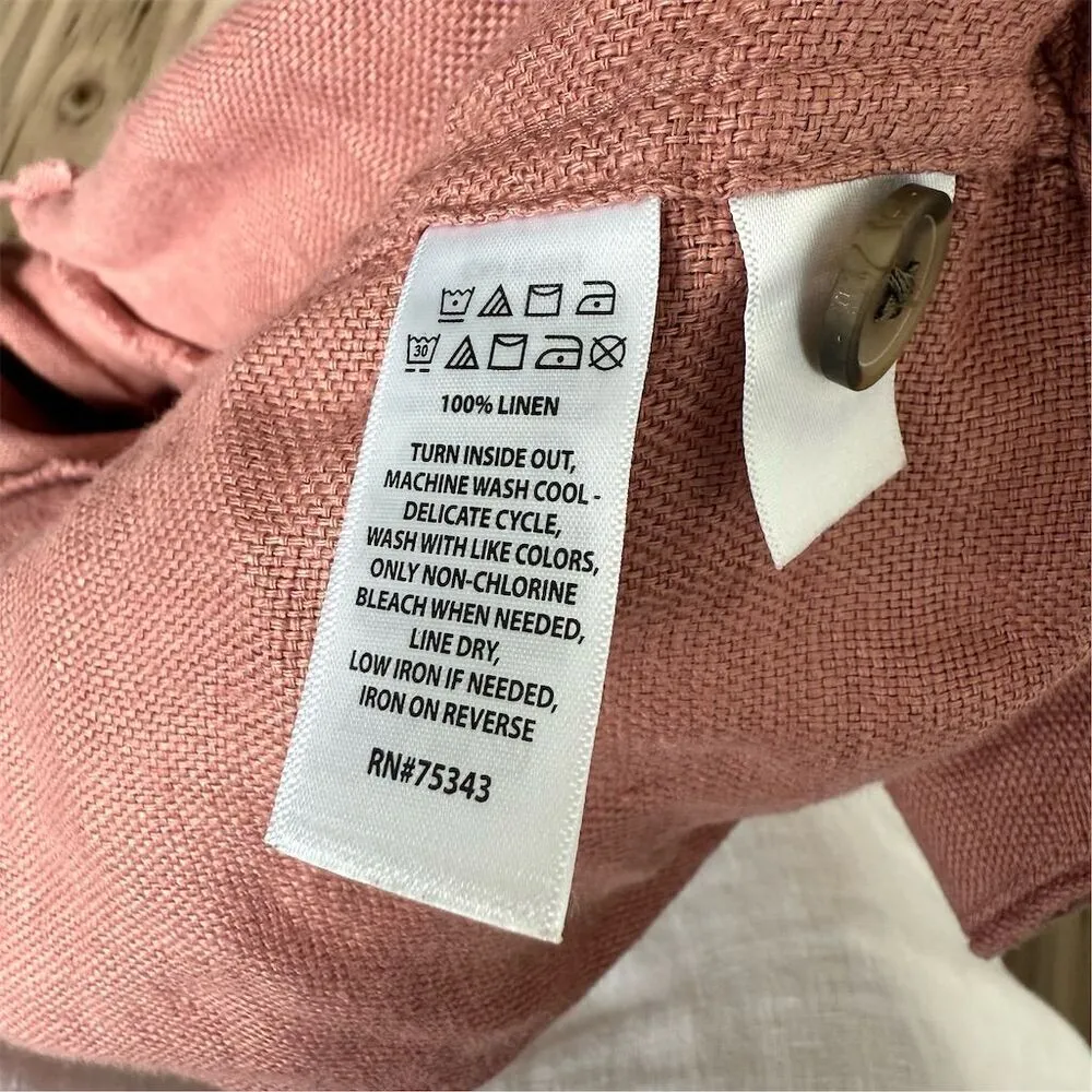 Joie Women's Pink Linen Jacket Size M Button-Down Casual Spring - Image 7