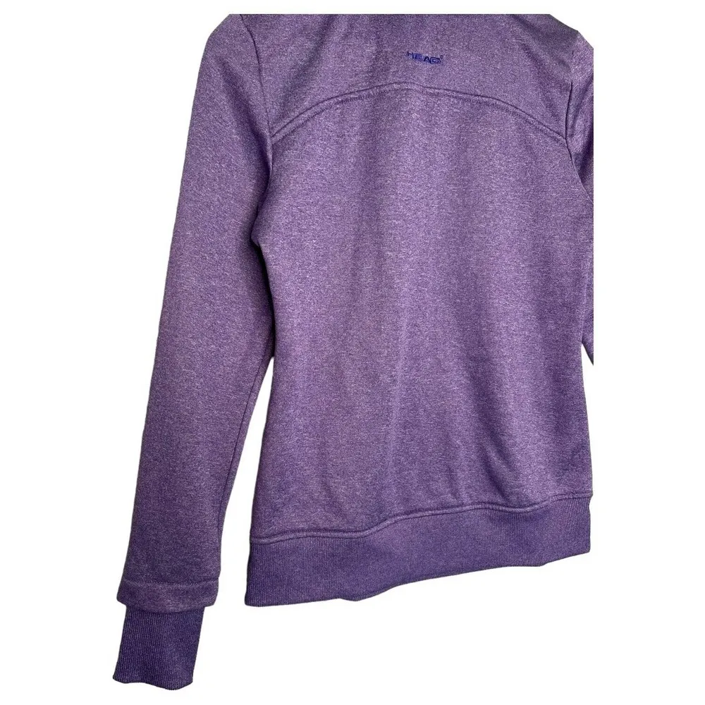 Head Sweatshirt Womens S Tennis Gear High Funnel Zip Neck Fleece Pullover Purple - Image 4