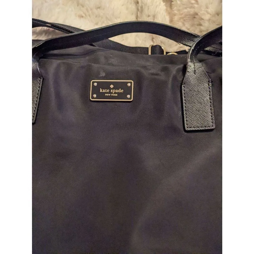 KATE SPADE Classic Black Nylon DIAPER BAG New York - Image 4