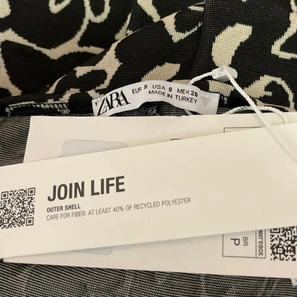 NEW Zara Black Floral Jacquard Sleeveless Cami Camisole Midi Tank Pencil Dress S - Image 4