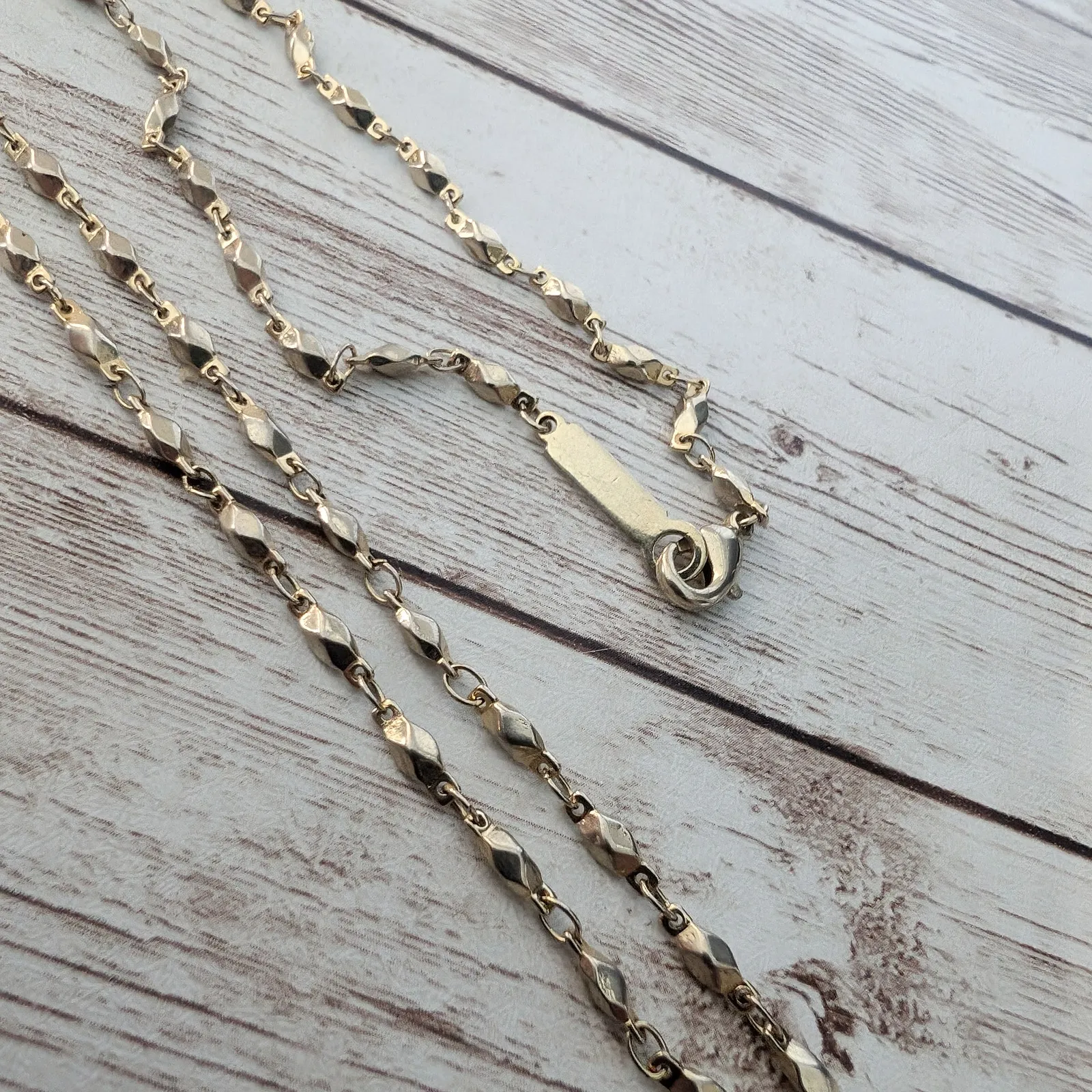 Vintage Necklace 30" Fancy Gold Tone - Image 7