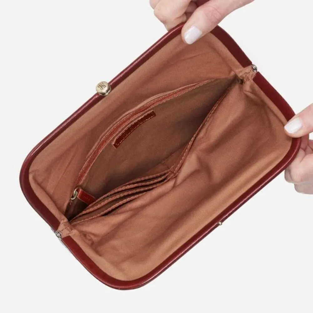 HOBO‎ LAUREN CLUTCH LEATHER WRISTLET WALLET Red Henna Luxury Leather, NWT - Image 4