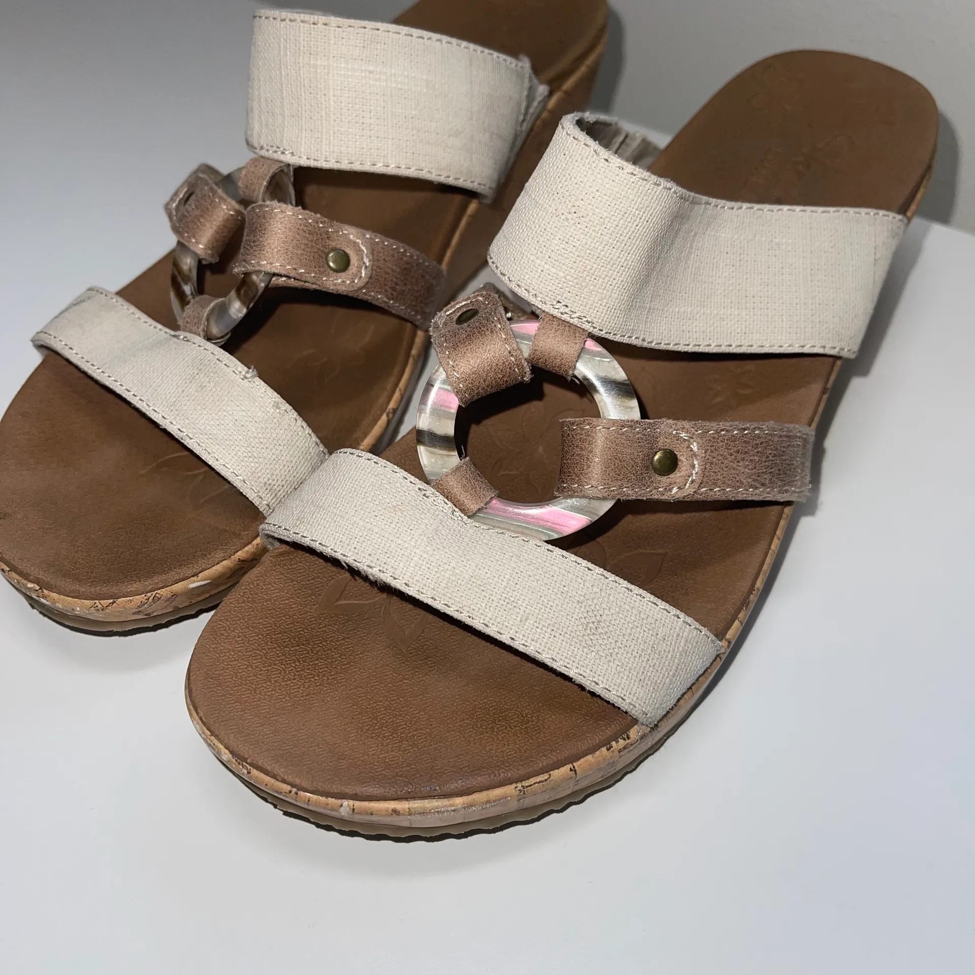 Cali Beverlee Sail Away Cream Cork Wedge Sandals - Image 4