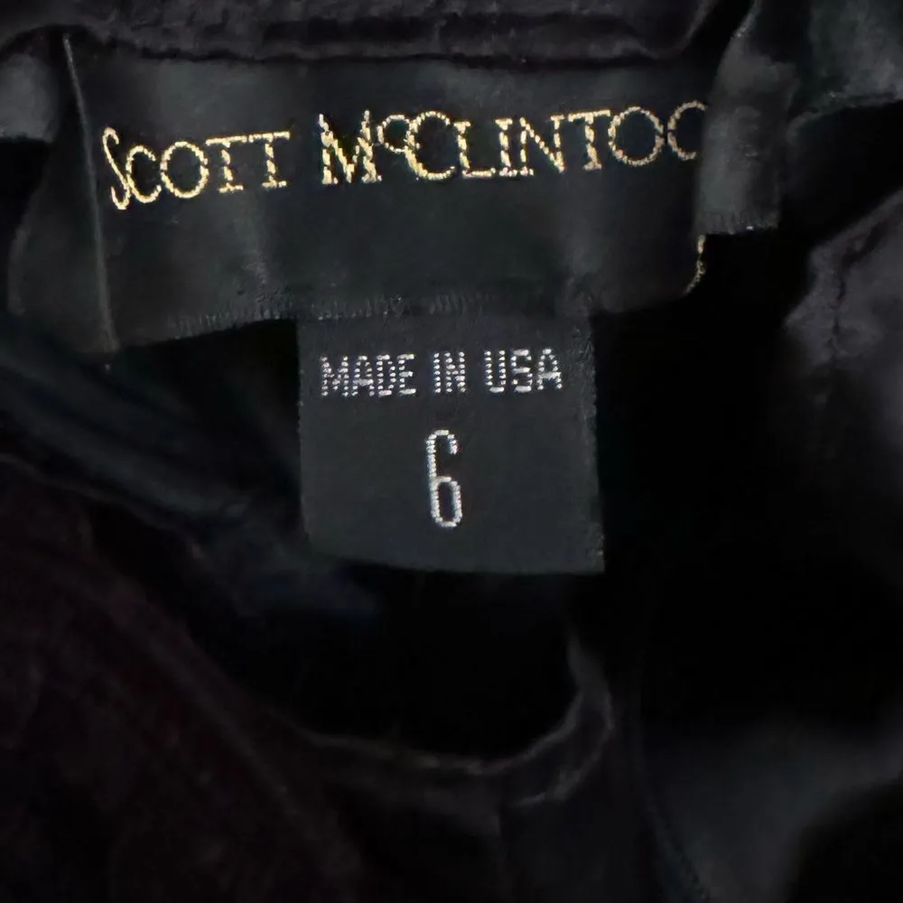 Vintage Scott McClintock Size Small Velvet Red Lace Back Maxi Prom Gown Black - Image 12