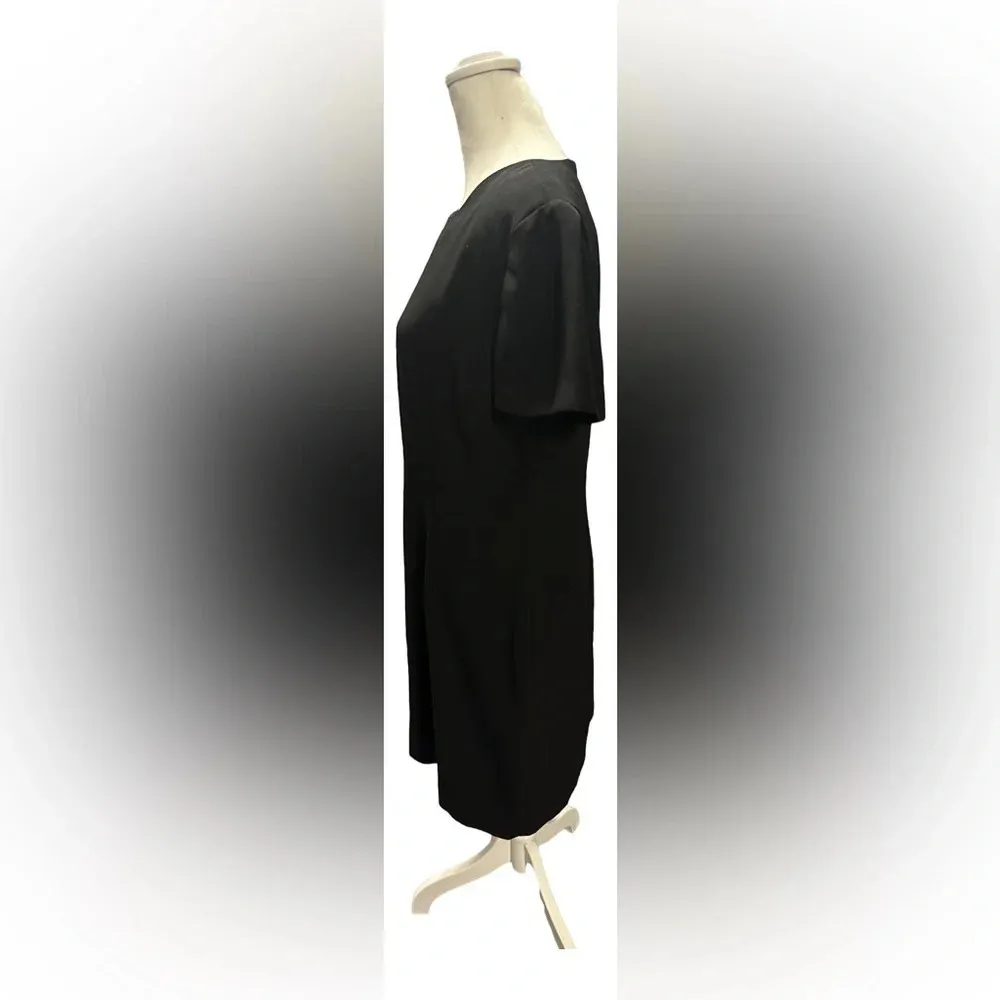 Talbots Black Short Sleeve Dress Sz 10P Fitted Round Neck Career Church - Image 4
